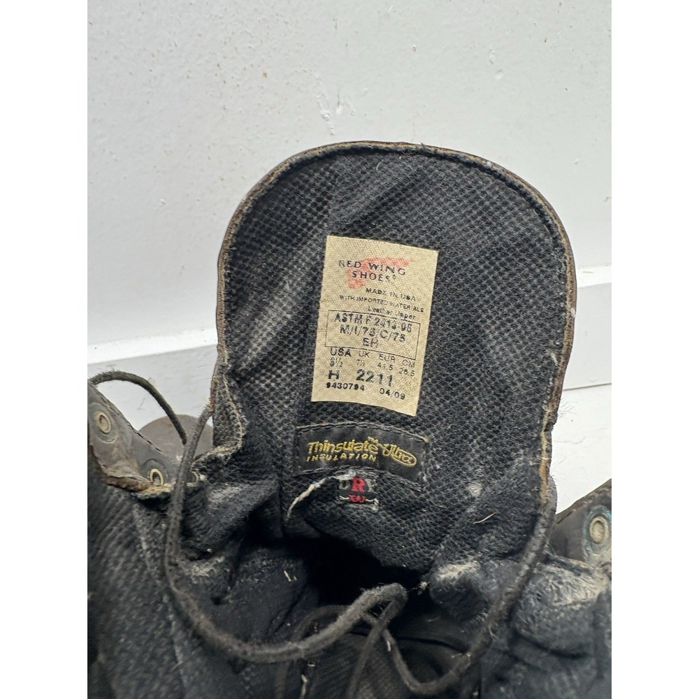Red Wing Waterproof Steel Toe Work Boots Mens Size 8.5 Brown Vintage Logger - Picture 6 of 10